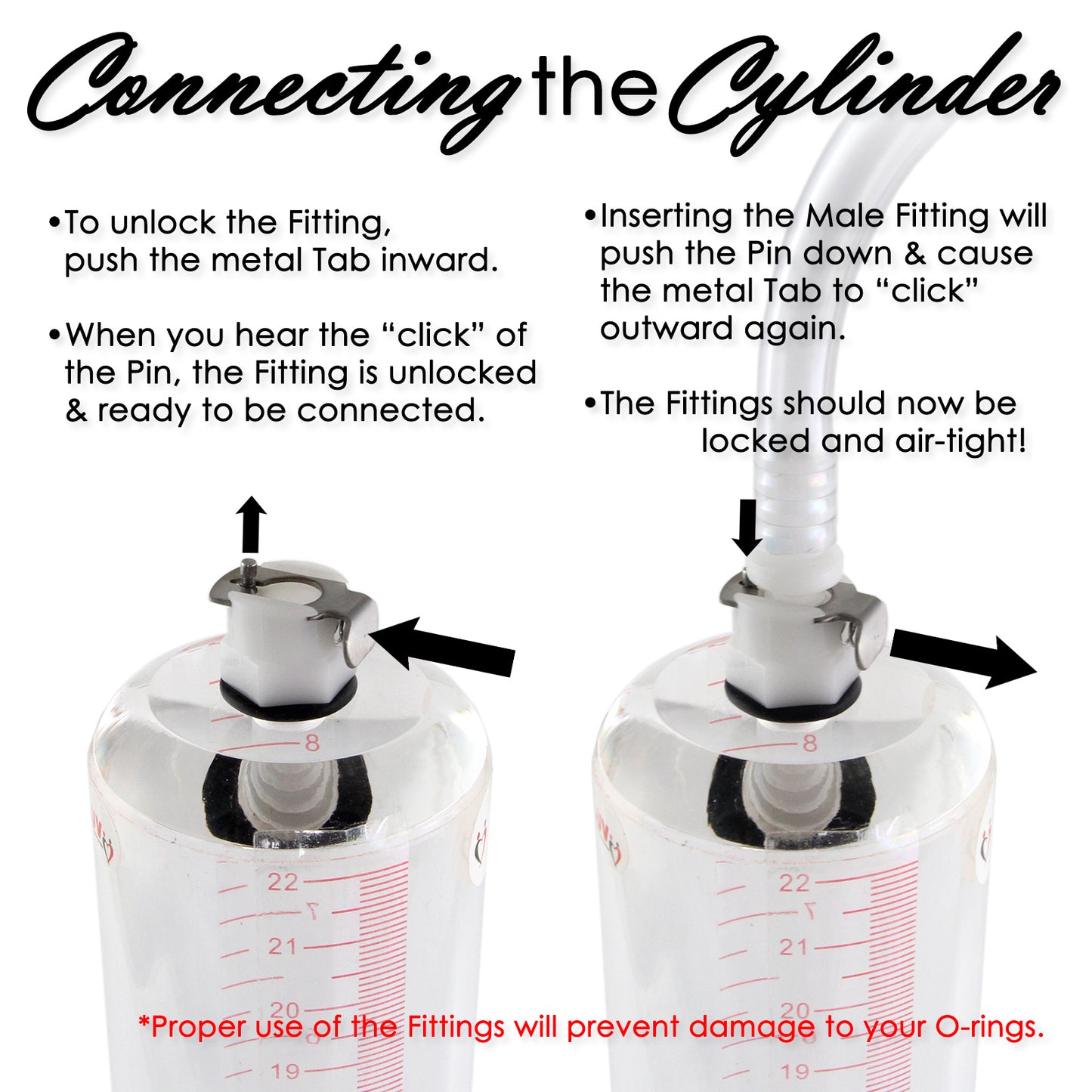 Penis Pump TgripHandle QR Cylinder 9 Inch or 12 Inch Length Kit | Untapered Cylinder | Diameters 1.35-3.70"