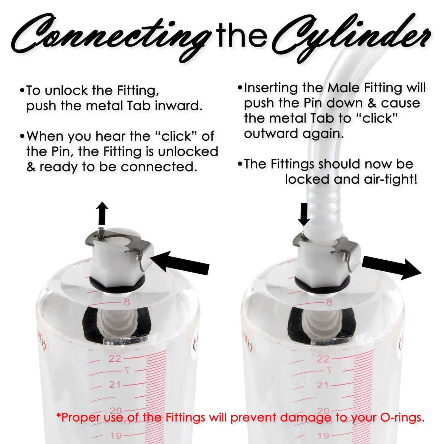 Split Vacuum Hose 1-into-2 Uncollaspable Slippery Silicone with 2 O-Ring Fittings