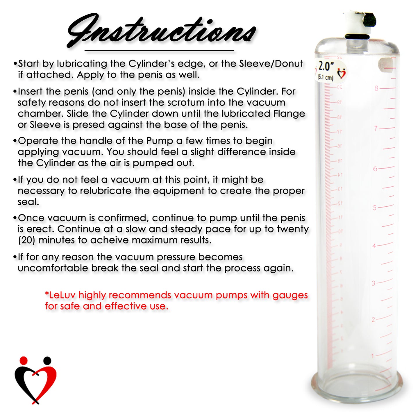 Replacement Penis Pump Cylinder with Round Flange | 9" or 12" Length, 1.35"-5.0" Diameter