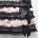 Lingerie Corset Set Pink Lace Bow Costume Bustier PLUS SIZE AVAILABLE