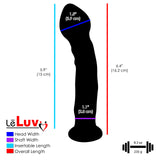 Pointed Bulb Head Blue Lines and Dots Bent Shaft Flat Base Dildo