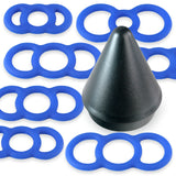 Tension Rings EYRO Slippery Silicone and 2.25 Inch EasyOp Cylinder Loader Cone