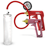 LeLuv Maxi Penis Pump | Red/Pink Handle, Silicone Hose, No Gauge | Round Flange Cylinder
