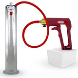 LeLuv Maxi Penis Pump | Red Handle, Silicone Hose, All Gauge Options | WIDE FLANGE Cylinder