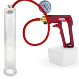 LeLuv Maxi Penis Pump | Red/Pink Handle, Silicone Hose, No Gauge | Round Flange Cylinder
