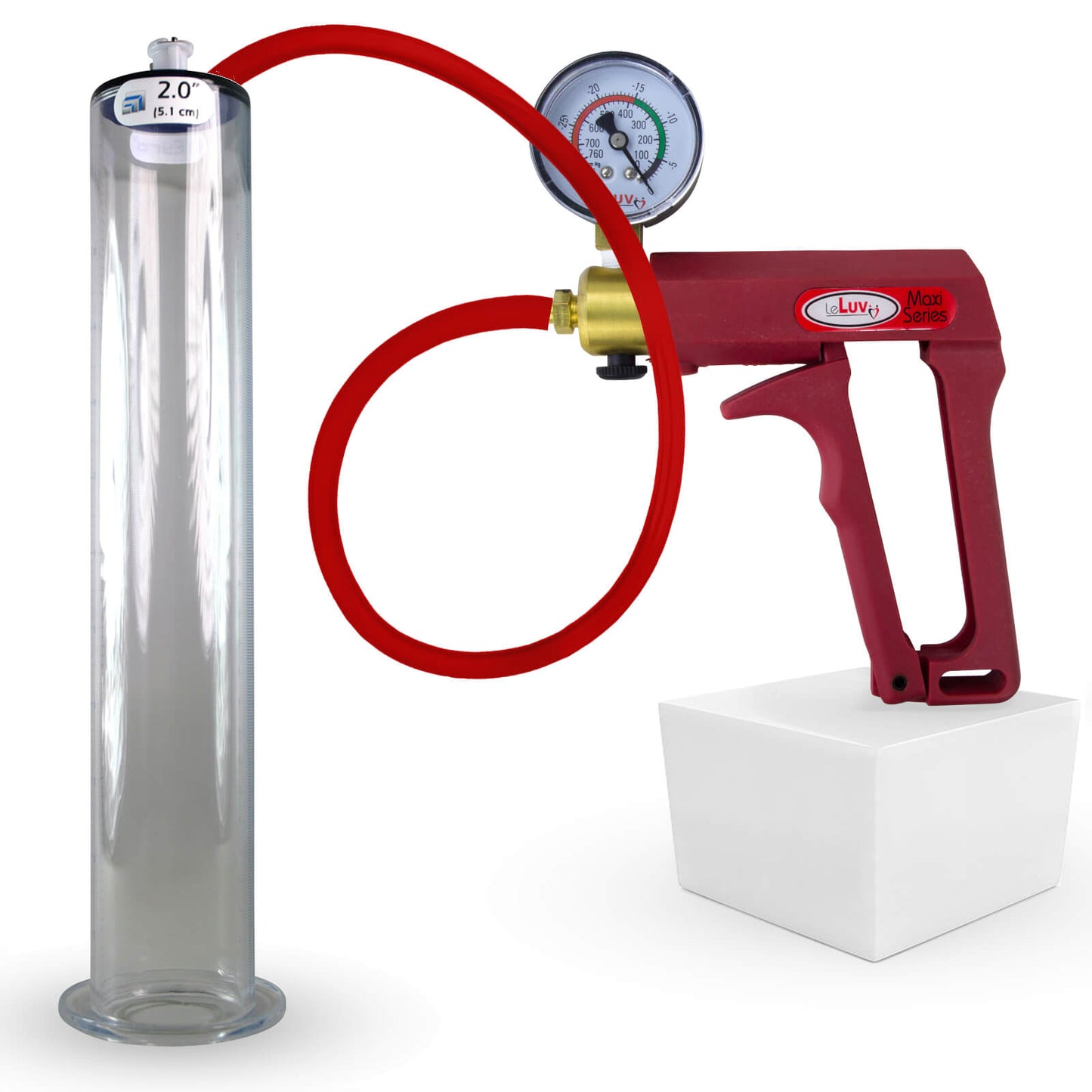 LeLuv Maxi Penis Pump | Premium Silicone Hose, All Gauge Options | WIDE FLANGE Cylinder