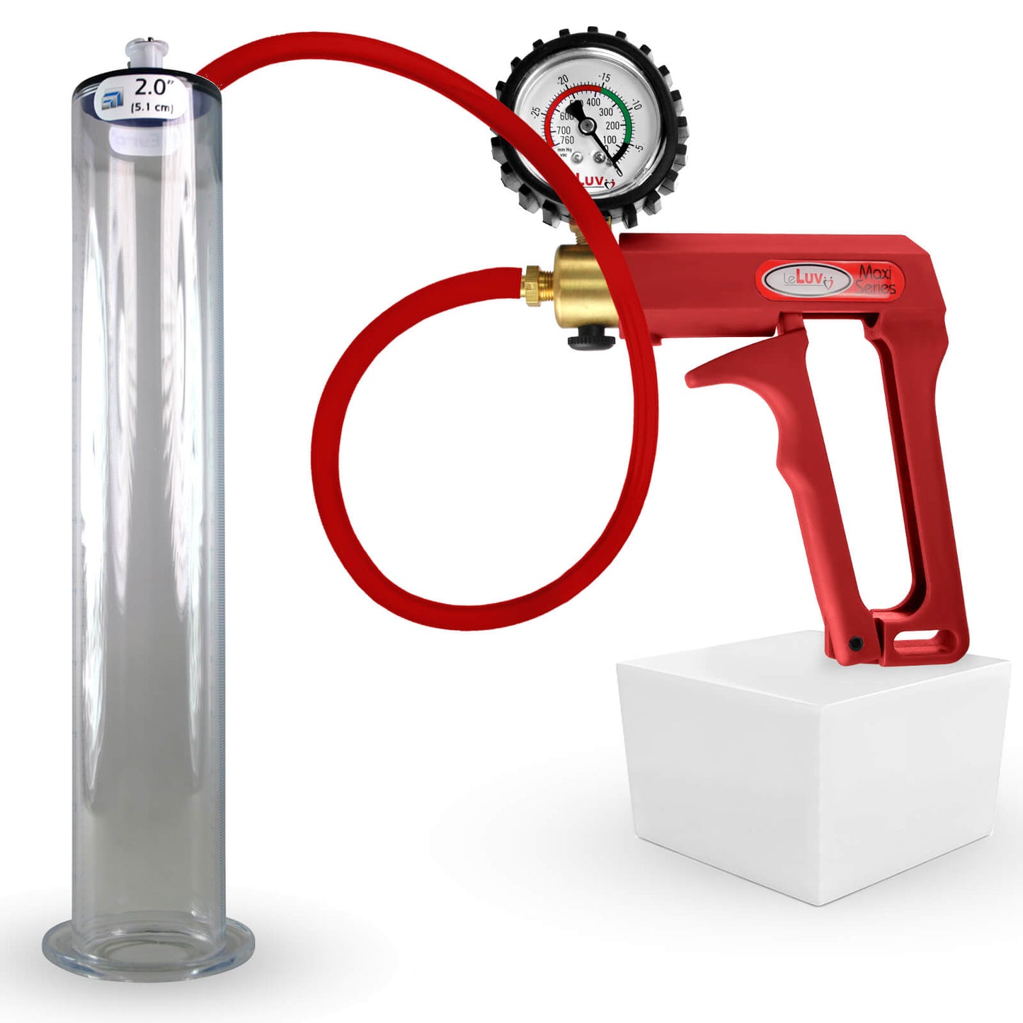 LeLuv Maxi Penis Pump | Premium Silicone Hose, All Gauge Options | WIDE FLANGE Cylinder
