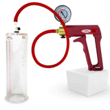 LeLuv Maxi Penis Pump | Red/Pink Handle, Silicone Hose, No Gauge | Round Flange Cylinder