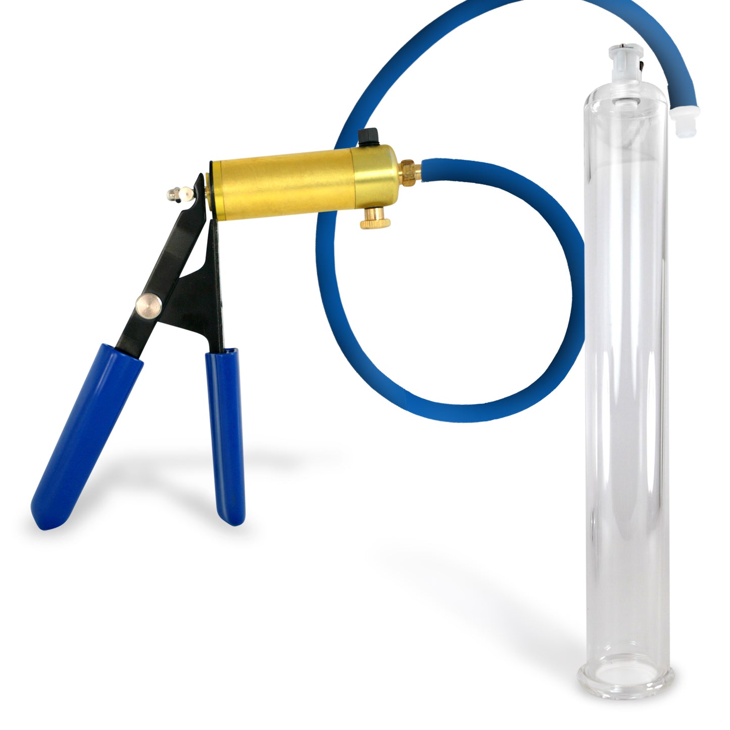 Ultima Blue Penis Pump (Rubber Grip, 9” Round Flange)