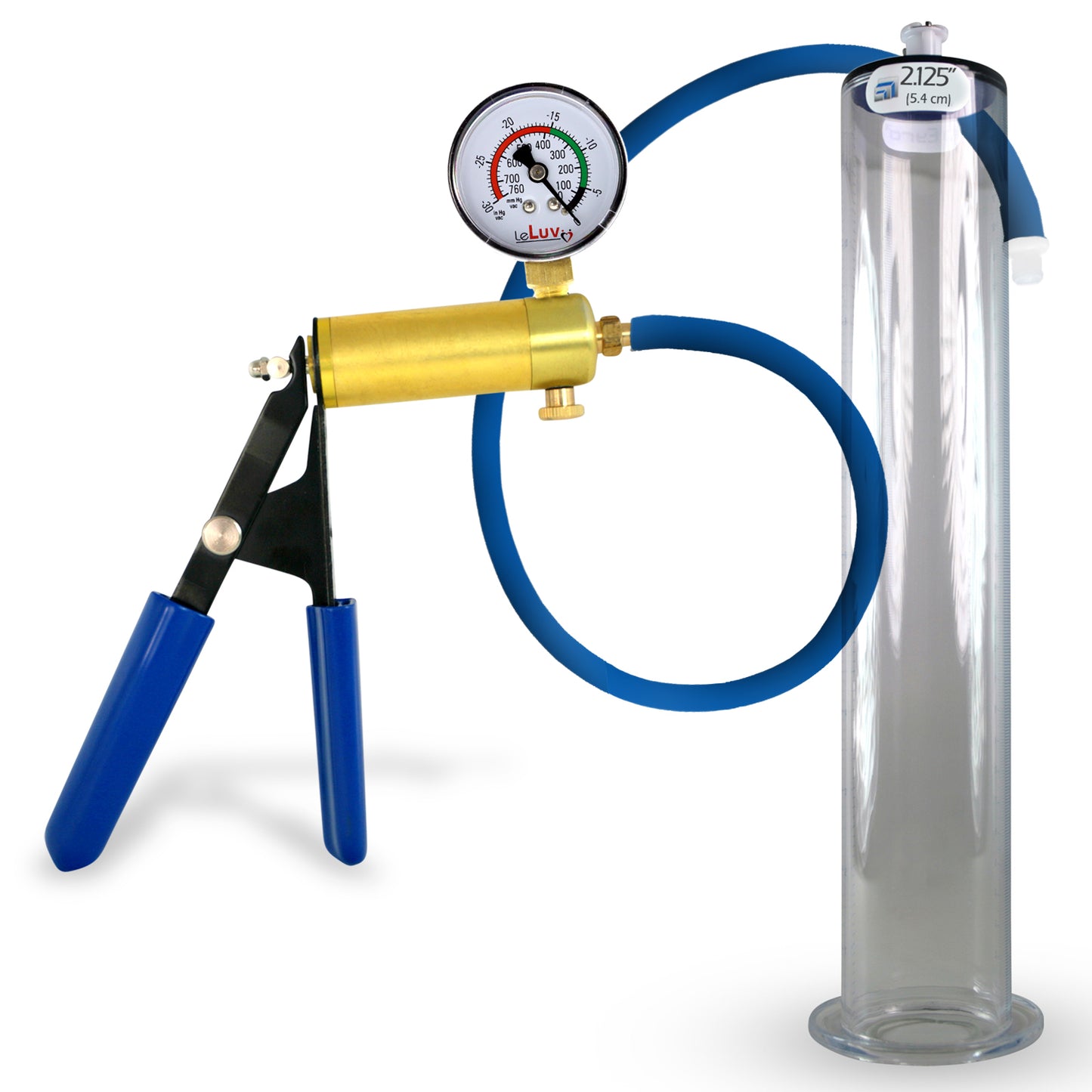 Ultima Blue Penis Pump (Protected Gauge, 9” Wide Flange)