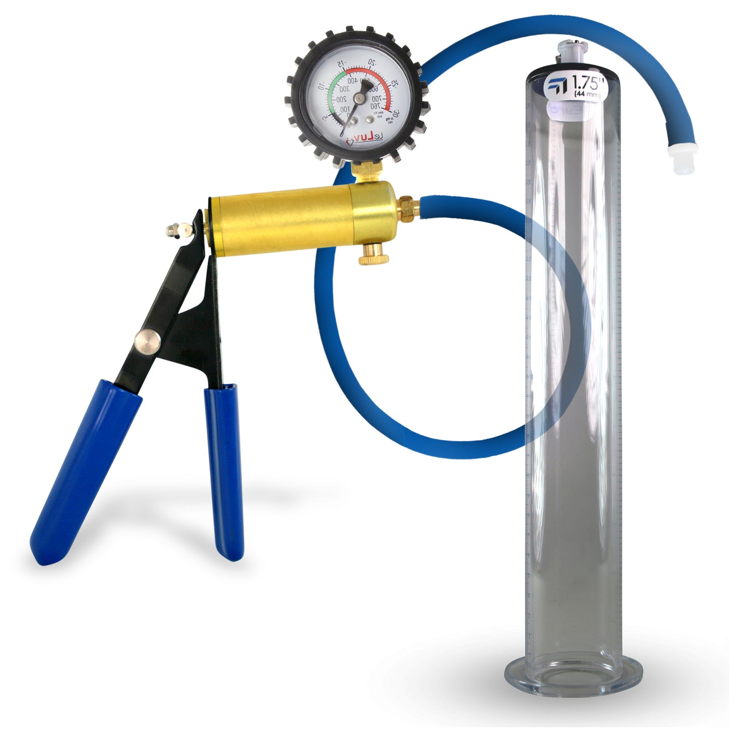 Ultima Blue Penis Pump (Protected Gauge, 9” Wide Flange)