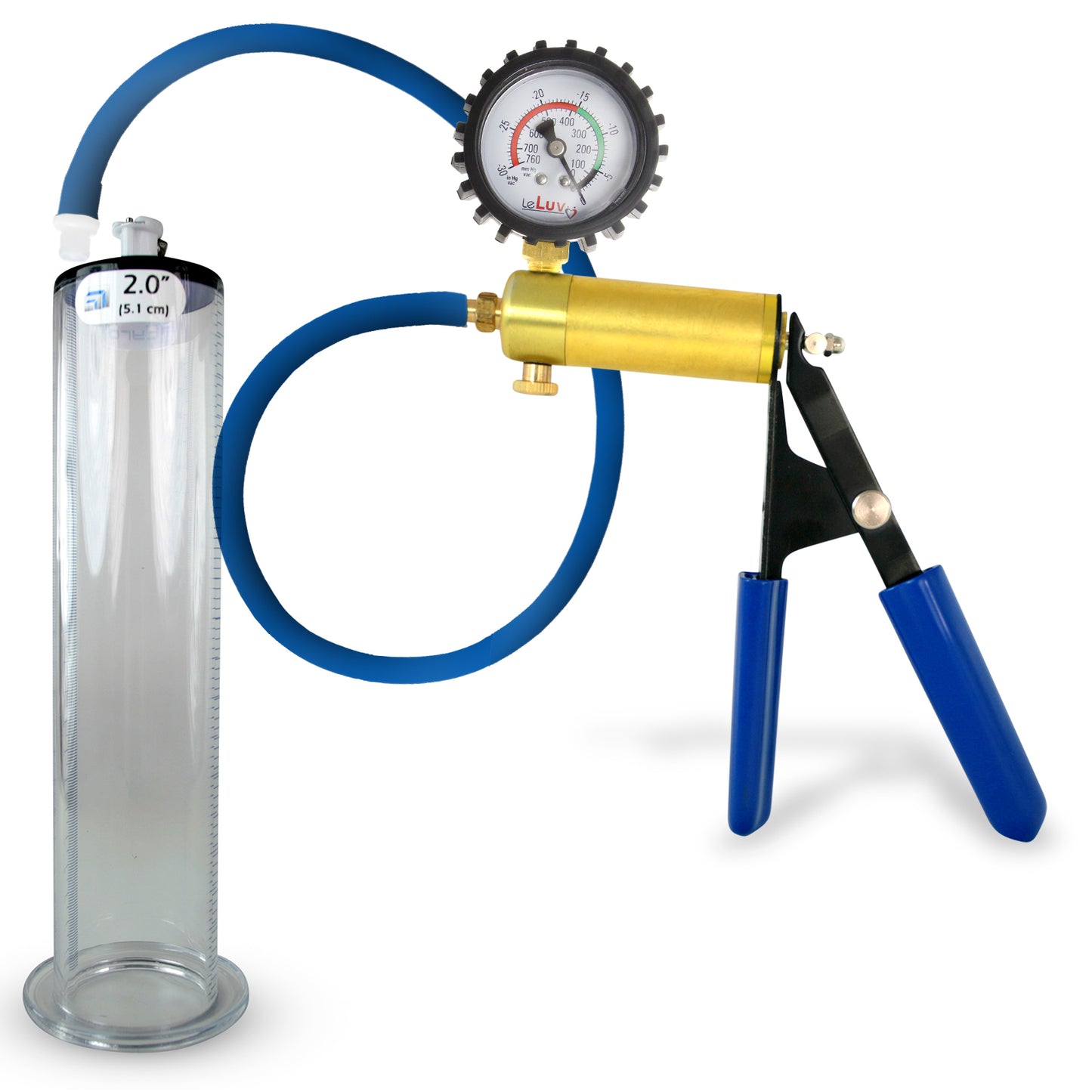 Ultima Blue Penis Pump (Protected Gauge, 9” Wide Flange)
