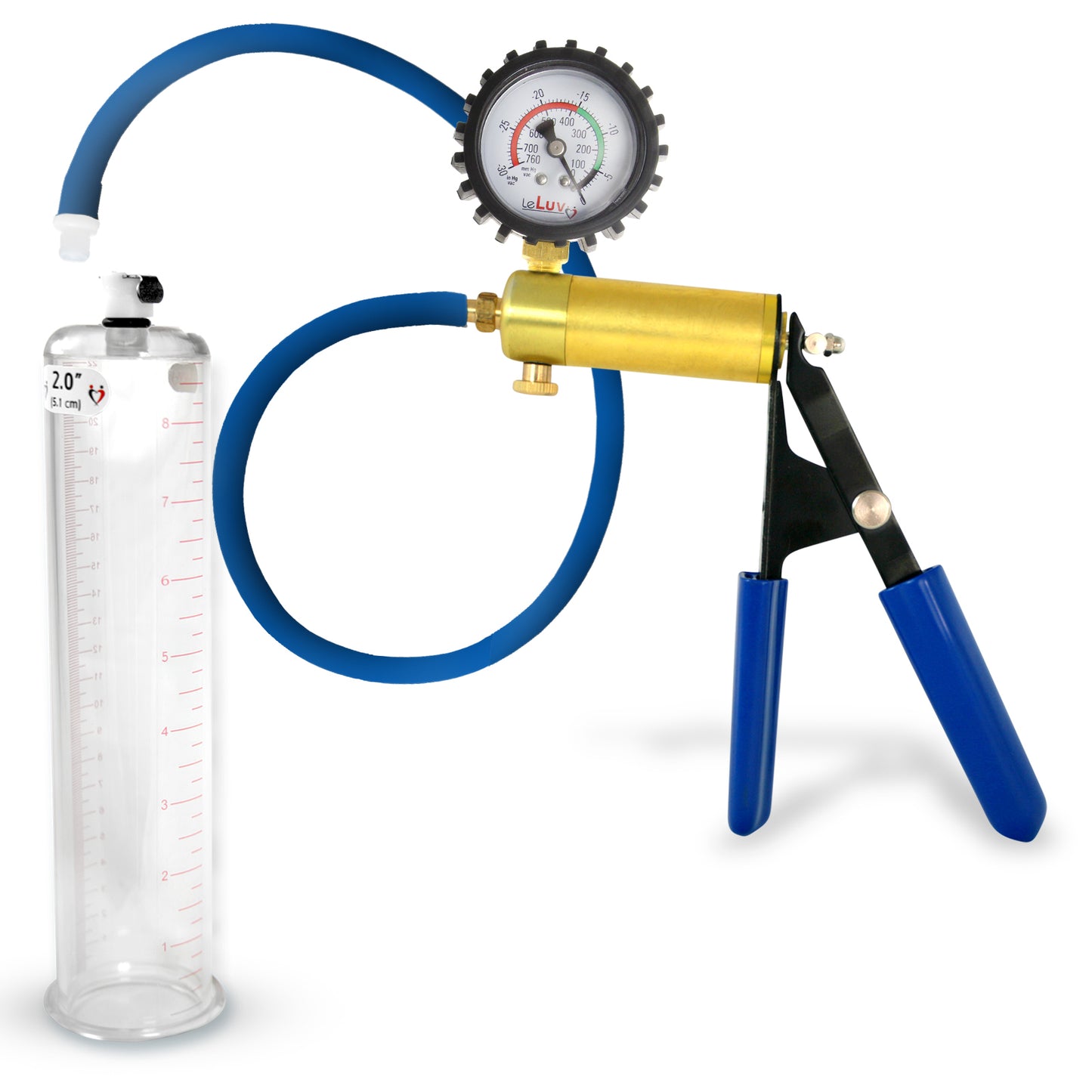 Ultima Blue Penis Pump (Rubber Grip, 9” Round Flange)