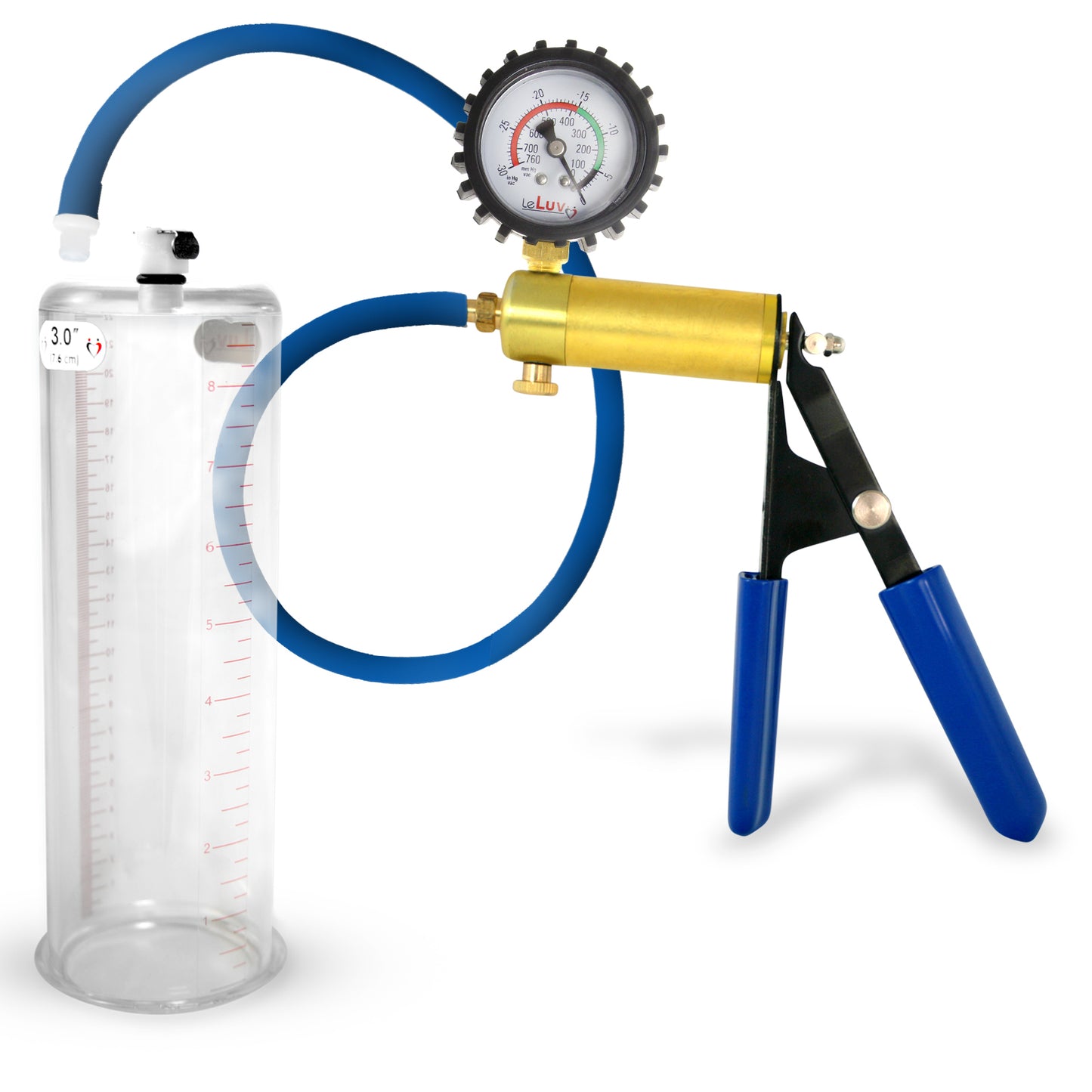 Ultima Blue Penis Pump (Rubber Grip, 9” Round Flange)
