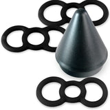 Black Slippery Silicone Premium Loop Handle Tension Rings w/ Easy Loader Cone - 456 Sample