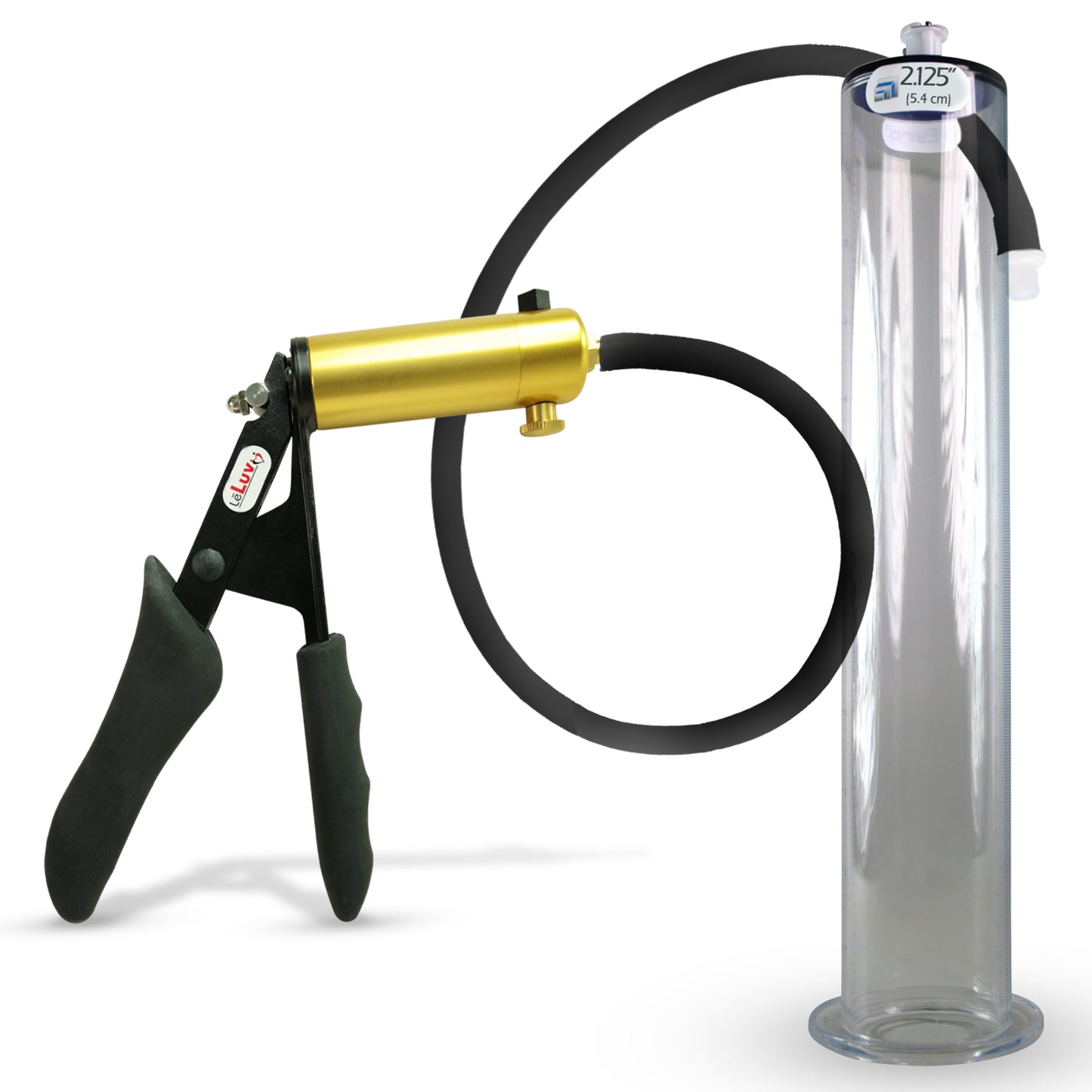 LeLuv® Ultima Premium Penis Pump - Black Silicone Grip and Hose - Wide Flange Cylinders