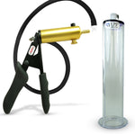 LeLuv® Ultima Premium Penis Pump - Black Silicone Grip and Hose - Wide Flange Cylinders