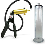 LeLuv® Ultima Premium Penis Pump - Black Silicone Grip and Hose - Wide Flange Cylinders