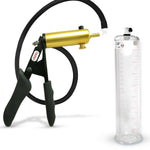 LeLuv® Ultima Premium Penis Pump - Black Silicone Grip and Hose - Round Flange Cylinders