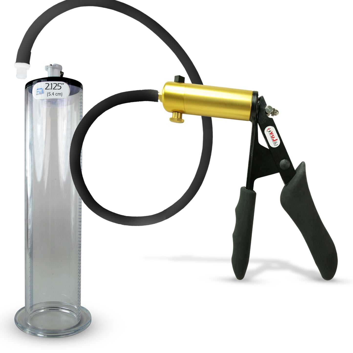 LeLuv® Ultima Premium Penis Pump - Black Silicone Grip and Hose - Wide Flange Cylinders