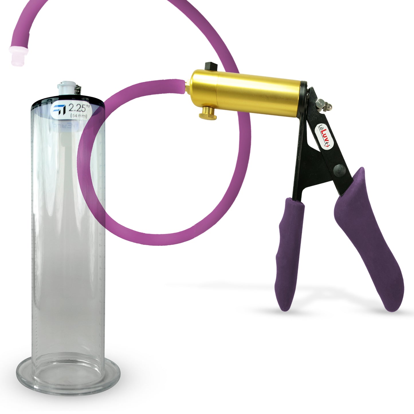 Penis Pump LeLuv ULTIMA Handle & Hose Silicone Ergonomic Grips, Silicone Hose with WIDE FLANGE Cylinder