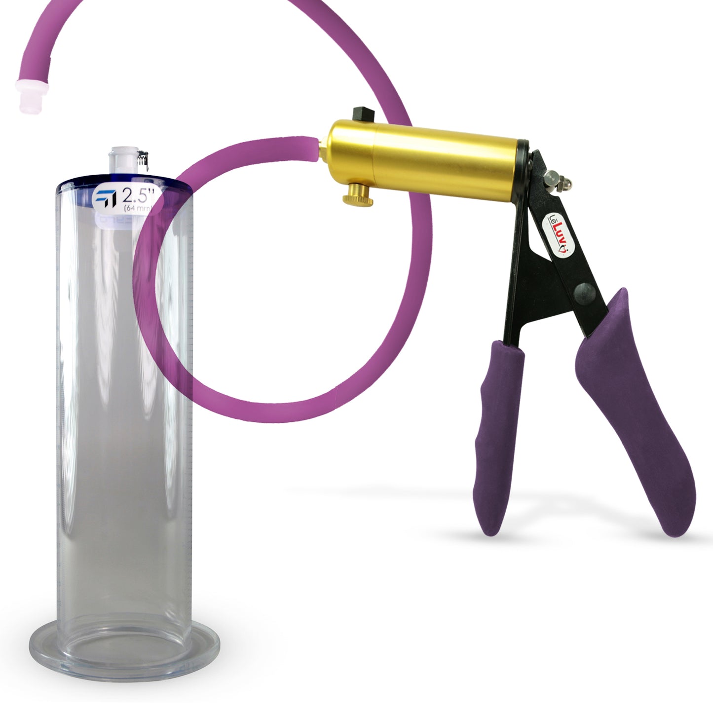Penis Pump LeLuv ULTIMA Handle & Hose Silicone Ergonomic Grips, Silicone Hose with WIDE FLANGE Cylinder