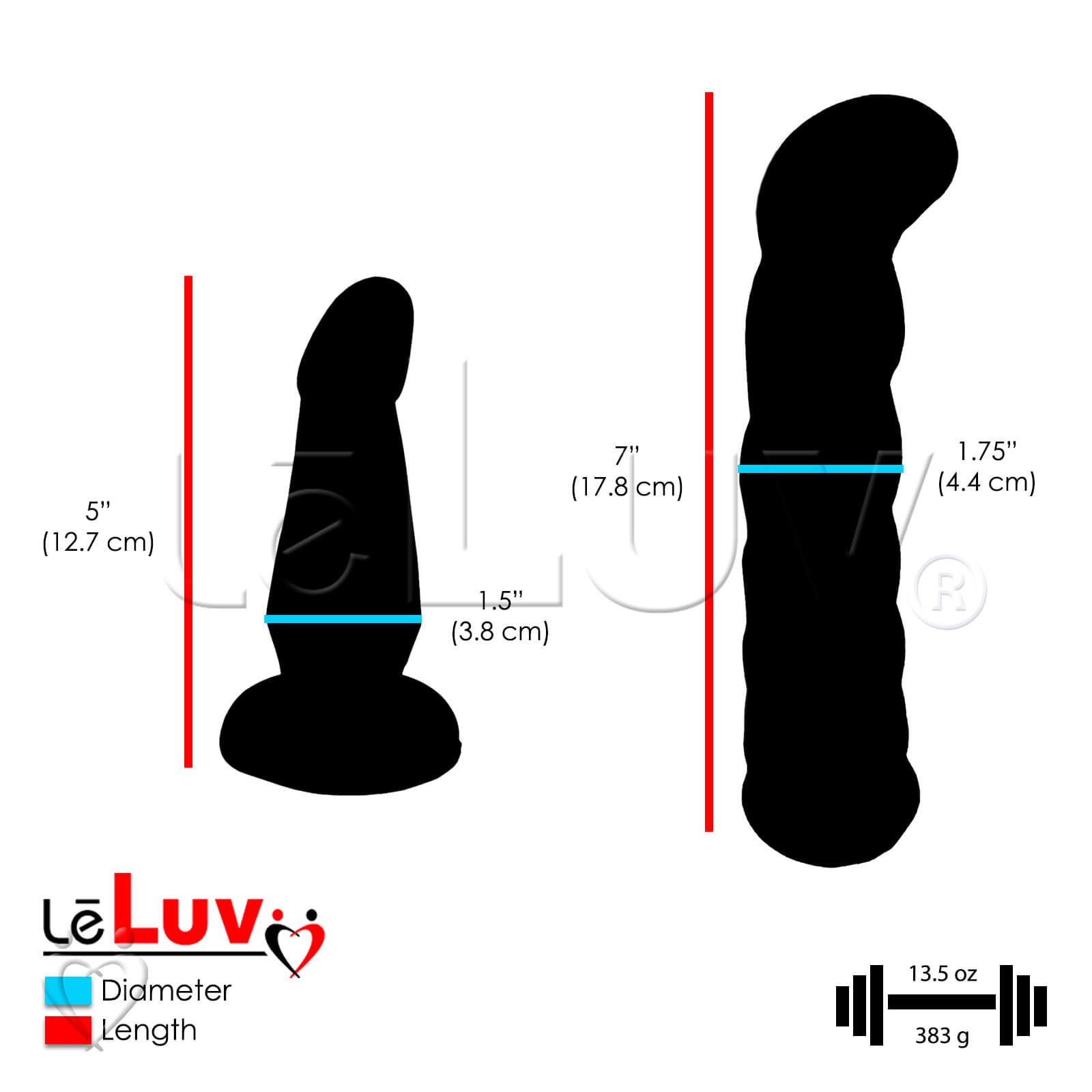 Female Strap-On Double Dong 7 Inch & 5 Inch Purple