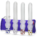 LeLuv Glass 8 Inch Nubby Baton G-Spot Wand Dildo