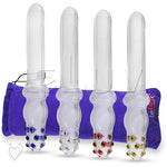 LeLuv Glass 8 Inch Nubby Baton G-Spot Wand Dildo