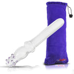 LeLuv Glass 8 Inch Nubby Baton G-Spot Wand Dildo
