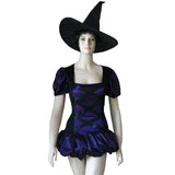 Roleplay Purple Witch Hot Halloween Costume Sorceress Two Piece Set