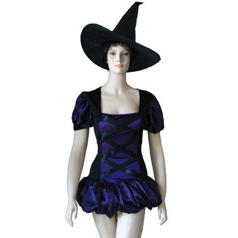 Roleplay Purple Witch Hot Halloween Costume Sorceress Two Piece Set