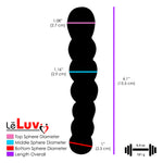 LeLuv Dildo Glass 6.5 inch Bent Bubble Wand Bundle with Premium Padded Pouch