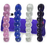 Glass 6.5 Inch Bubble Wand Curved Beaded Dildo