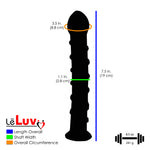 LeLuv 7.5 inch Seductive Swirl Wand Glass G-Spot Dildo Bundle with Premium Padded Pouch