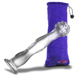 LeLuv Glass 7 Inch Pearly Dandelion Head Wavy G-Spot Dildo
