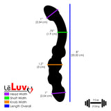 LeLuv Glass 8 Inch Double-ended G-Spot or Prostate Massager Curved Dildo