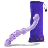 LeLuv Glass 8 Inch Double-ended G-Spot or Prostate Massager Curved Dildo