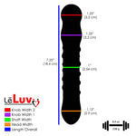 LeLuv Glass 7 Inch Swirls and Bumps Beaded Tips Dildo