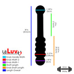 LeLuv Glass 8 Inch Mystic Wand Beaded Classic Dildo