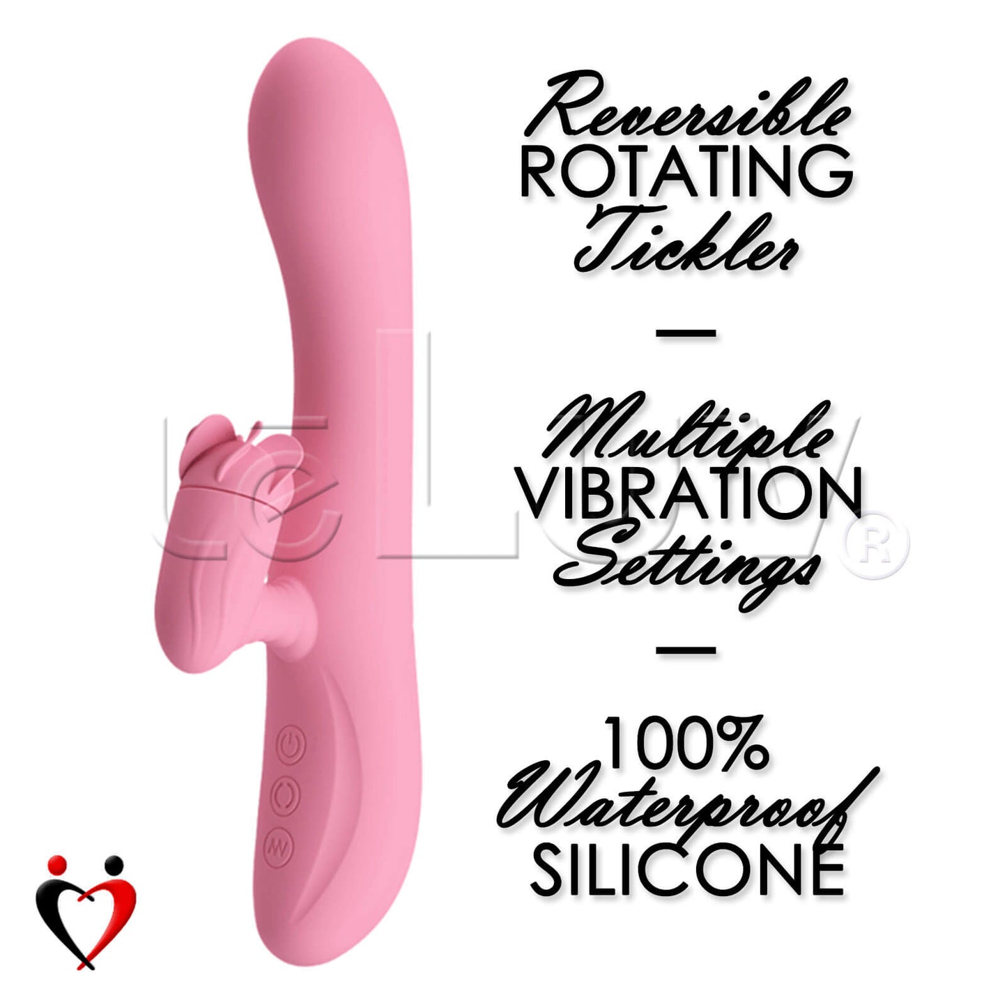 Rabbit Vibrator Rotating Fan Clitoral Tickler Smooth Silicone Rechargable