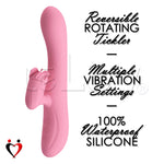 Rabbit Vibrator Rotating Fan Clitoral Tickler Smooth Silicone Rechargable