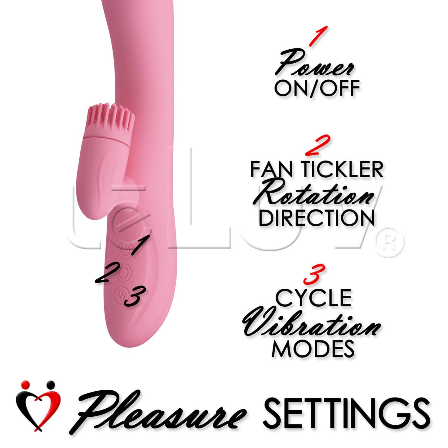 Rabbit Vibrator Rotating Nubs Clitoral Tickler Smooth Silicone Rechargable