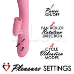 Rabbit Vibrator Rotating Nubs Clitoral Tickler Smooth Silicone Rechargable