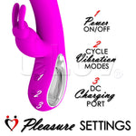 Rabbit Vibrator Curved G-Spot Tip Hollow Handle Smooth Silicone