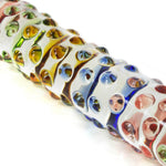Glass 7 Inch Nubby Rainbow Wand Dildo