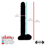 LeLuv Glass 8 Inch Veiny Replica Slim Penis Textured Dildo