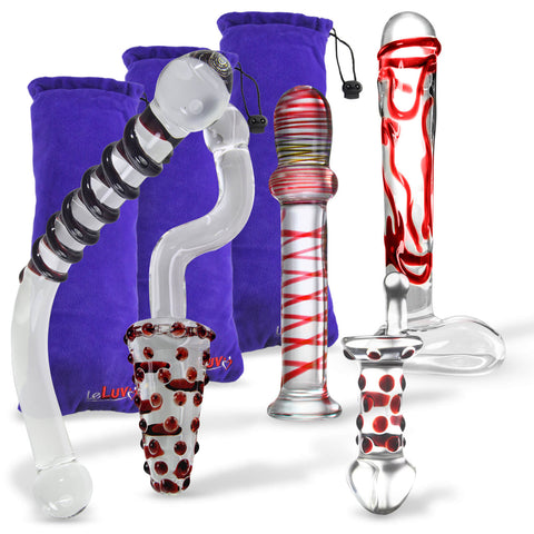Glass RED OBSESSION 5 Piece Gift Set Dildos & Butt Plugs