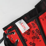 Sultry Seductress Red Bustier Lingerie Boned Corset Set Plus Sizes