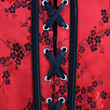 Sultry Seductress Red Bustier Lingerie Boned Corset Set Plus Sizes